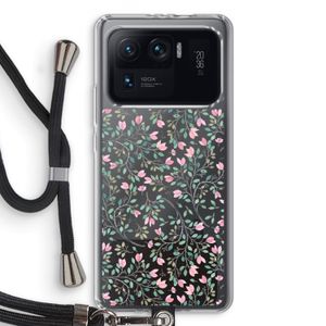Sierlijke bloemen: Xiaomi Mi 11 Ultra Transparant Hoesje met koord