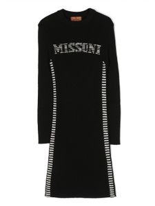 Missoni Kids robe à logo intarsia - Noir