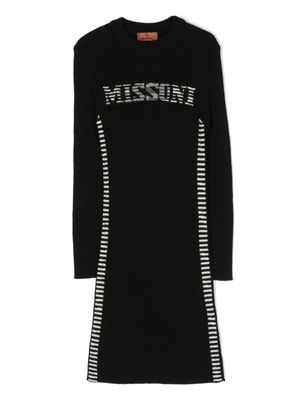 Missoni Kids robe à logo intarsia - Noir