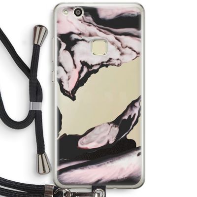 Roze stroom: Huawei Ascend P10 Lite Transparant Hoesje met koord
