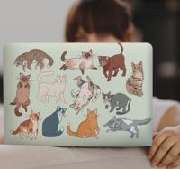 Verschillende geanimeerde katten laptop sticker