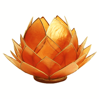 Lotus Sfeerlicht Oranje Goudrand Groot - thumbnail