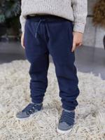 Fleece joggingbroek voor jongens marineblauw