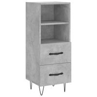 The Living Store Dressoir 34-5x34x90 cm bewerkt hout betongrijs - Keukenkast - thumbnail