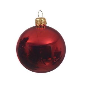 6x Glazen kerstballen glans kerst rood 8 cm kerstboom versiering/decoratie   -