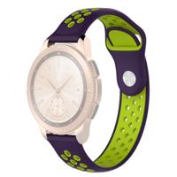 Double Color Wrist Strap Watch Band for Galaxy Watch 42mm (Purple + Green)