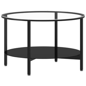 The Living Store Moderne salontafel - 70 x 46 cm - zwart/transparant