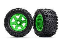 Tires & wheels, assembled, glued (green wheels, Talon EXT tires, foam inserts) (2) (17mm splined) (TSM rated) - thumbnail