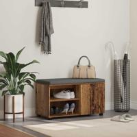 Halbank met kussen Effen Oudhout 80 x 38 x 46 cm