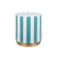Candy Swirl Poef - Ø40 cm Turquoise/Wit