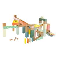 Classic World houten knikkerbaan bouwset, 62dlg.