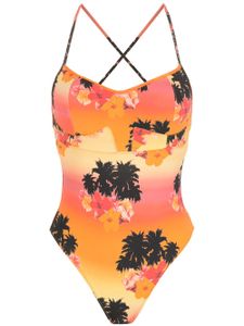 Amir Slama maillot de bain à imprimé Ilha de Hibiscus - Orange