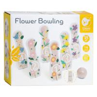 Classic World houten bowlingset bloemen, 14dlg,