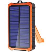 4Smarts Prepper Solar Powerbank 12000 mAh Li-ion Zwart, Oranje LED-zaklamp, Outdoor