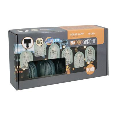 Feestverlichting lichtsnoer - blauw - 10 LED lampen - warm wit - 270 cm - Solar Feestverlichting lichtsnoer - blauw - 10 LED lampen - warm wit - 270 cm - Solar
