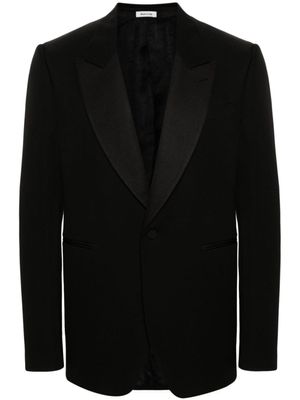 Alexander McQueen blazer en laine à simple boutonnage - Noir