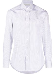 Brunello Cucinelli chemise rayée en coton à manches longues - Blanc