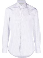 Brunello Cucinelli chemise rayée en coton à manches longues - Blanc - thumbnail