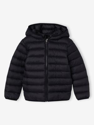 Lichte donsjas met capuchon jongen zwart