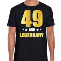 49 and legendary verjaardag cadeau t-shirt goud 49 jaar zwart voor heren