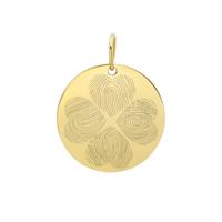 Gepersonaliseerde vingerafdrukken klaver bedel - Stainless steel - Goud - 18 mm - 4 vingerafdrukken