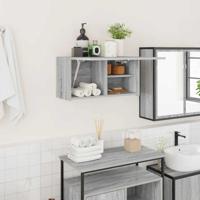 Badkamerwandkast 60x25x30 cm bewerkt hout grijs sonoma eiken