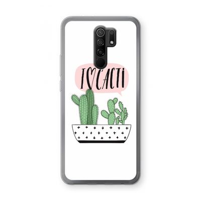 I love cacti: Xiaomi Redmi 9 Transparant Hoesje