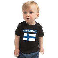 Finland landen shirtje met vlag zwart voor babys 80 (7-12 maanden)  -
