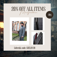 3-delig Tweed Pak Houndstooth Lichtgrijs | Peaky Blinders