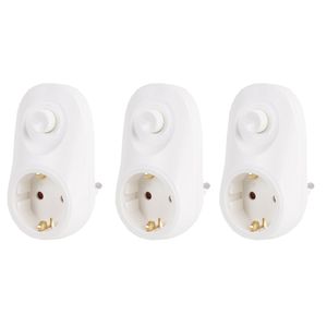 Multipak van 3x stuks benson stekkers wit met dimmer