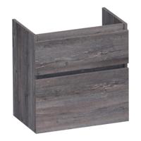 Brauer Delight - Onderkast Ondiep - 60 cm - met 2 Softclose Lades Greeploos en 1 Sifon Uitsparing - Driftwood