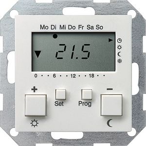 Gira klokthermostaat230V zuiver wit glanzend