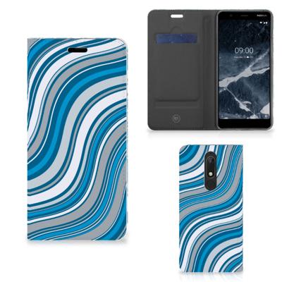Nokia 5.1 (2018) | Hoesje met Magneet | Waves Blue