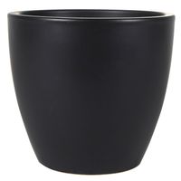 Steege Bloempot - zwart - Scandinavische look - keramiek - 20 x 19 cm - Plantenpotten - thumbnail