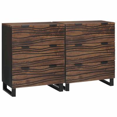 Dressoirs 2 pcs Bruin 60 x 33.5 x 75 cm massief mangohout