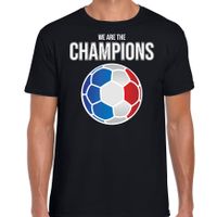 Frankrijk EK/ WK supporter t-shirt we are the champions met Franse voetbal zwart heren