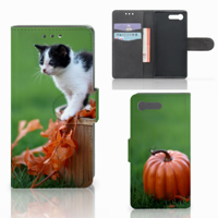 Sony Xperia X Compact | Telefoonhoesje | Met pasjeshouder | Kitten