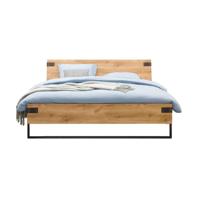 Leen Bakker - Bed Dex - Eikenkleur/grafiet - 160x200 Cm - Spaanplaat/Metaal - Beige#Grijs