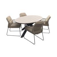 Taste Albano - Taupe Antraciet / GI Edison 180 x 115 cm. tafel - ovale tuinset - thumbnail