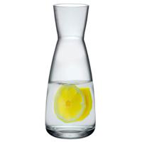Drank/water karaf of kleine vaas - glas - transparant - D10 cm x H25 cm - 1000 ML