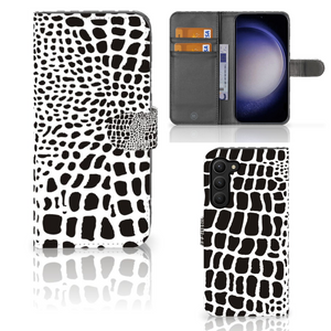 Samsung Galaxy S23 Plus Telefoonhoesje met Pasjes Slangenprint