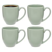 5Five Koffiemokken Venice - 4x stuks - Keramiek - mintgroen - 480 ml - 9 x 11 cm
