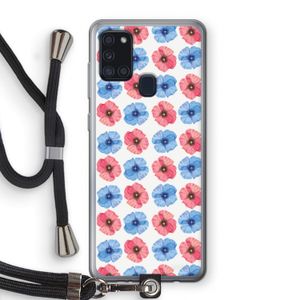 Klaproosjes: Samsung Galaxy A21s Transparant Hoesje met koord