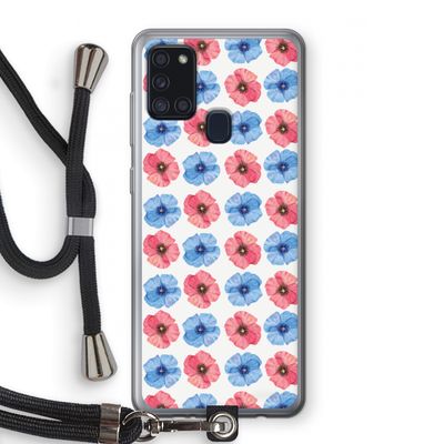 Klaproosjes: Samsung Galaxy A21s Transparant Hoesje met koord