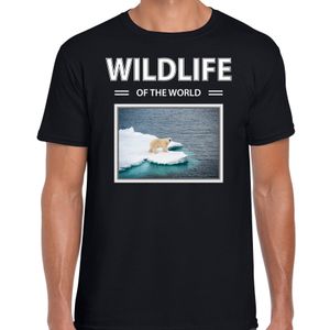 IJsbeer t-shirt met dieren foto wildlife of the world zwart voor heren