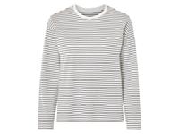 esmara Dames shirt met lange mouwen (L (44/46), zwart/strepen)