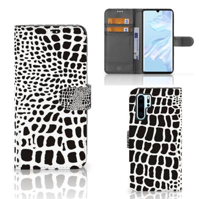 Huawei P30 Pro | Telefoonhoesje | Met pasjeshouder | Slangenprint