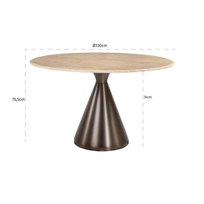 Richmond Ronde Eettafel 'Montgommery' Marmerlook, 130cm