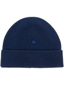 Acne Studios bonnet en laine à ourlet retourné - Bleu