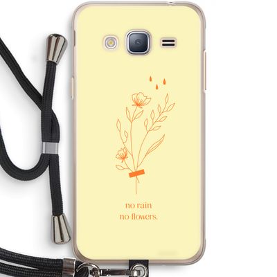 No rain no flowers: Samsung Galaxy J3 (2016) Transparant Hoesje met koord